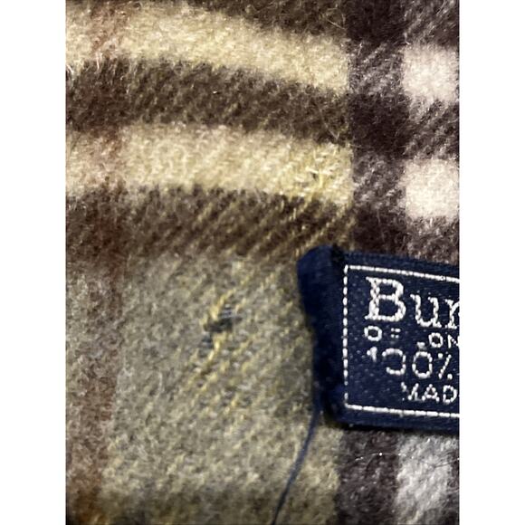 Burberry Of London 100% Cashmere Scarf Authentic Nova Check Fringe Unisex VTG - Picture 3 of 8